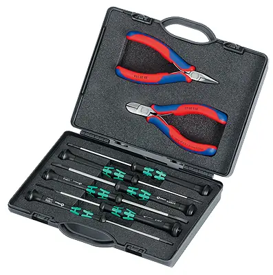 Knipex 002018 Set mit Zangen für Elektronik 8-tlg