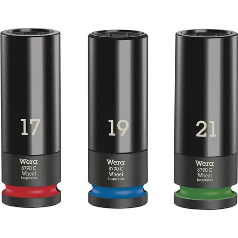 Wera Wheel Impaktor C Set 1 Satz Innensechskantköpfe („Muttern“) / Klemmteil 1|2“