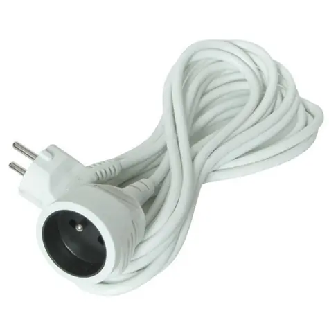 Solight Verlängerungskabel - Stecker 1 Buchse 5m weiß / 3 x 1mm2