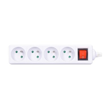 Solight Mehrfachsteckdose 4 Steckdosen + Schalter weiß / 230V-16A / ohne Kabel