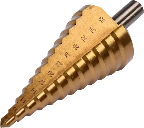 YATO Stufenkegelbohrer / Bohrerdurchmesser 6-38 mm / Anzahl der Stufen 12 / Länge 105 mm / HSS 4241 / Schaftdurchmesser 10 mm