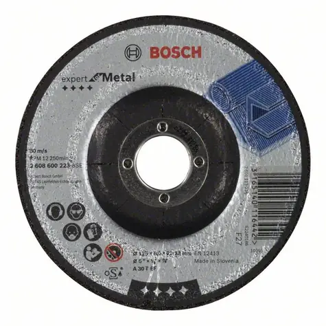 BOSCH Expert for Metal 2608600223 / Schruppscheibe profiliert / 125x22,23 mm / Dicke: 6,0 mm