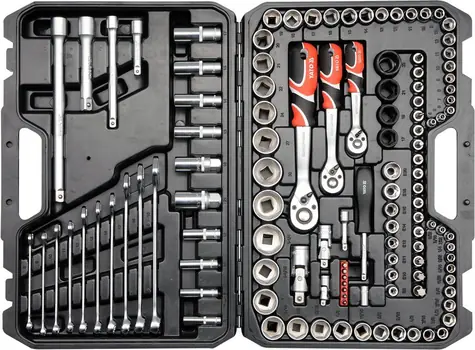 YATO YT-38801 / Gola-Set 1|2" & 3|8" & 1|4" + Zubehör 120-tlg