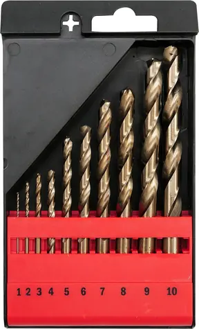 YATO YT-41603 / Metallbohrer-Set 10 Stück / HSS-COBALT / 1-10 mm