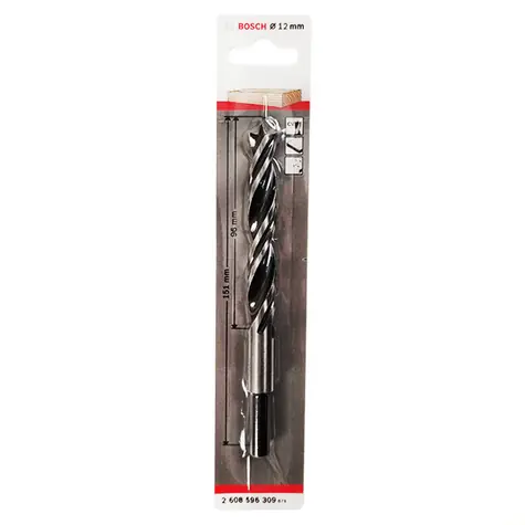BOSCH 2608596309 / Standard-Spiralbohrer für Holz / Abmessungen 12 x 96 x 151 mm / 1 Stück