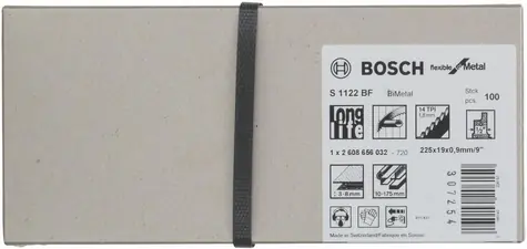 BOSCH 2608656032 / Sägeblatt für Hecksäge S 1122 BF / Länge 225 mm / Abstand 2 mm / 100 Stk