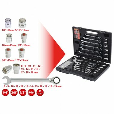 KS Tools - Ratschen-Steckschlüssel-Satz / 30-tlg