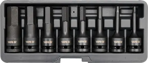YATO YT-1066 / Satz 1:2" Stoßdämpferaufsätze 8 Stück / H6-H19 / CrMo