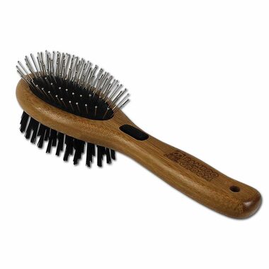 BAMBOO GROOM Kleine Bürste kombiniert mit Borsten und Edelstahlspitzen