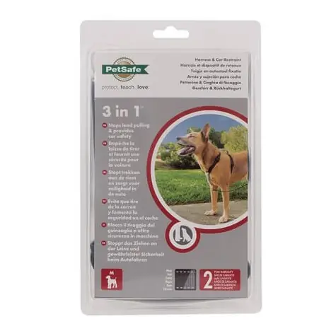 PetSafe Geschirr und Auto-Rückhaltegeschirr für Hunde 3 in 1 schwarz - Größe M