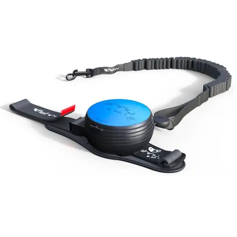 Lishinu3 Bungee-Leine blau - Größe M (8-12 kg) / Freihändig aufrollbare Leine mit Seil