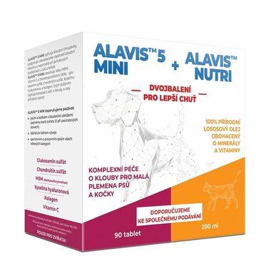 ALAVIS 5 MINI 60 Kapseln + ALAVIS Nutri 200 ml / Umfassende Gelenknahrung für Hunde und Katzen kleiner Rassen