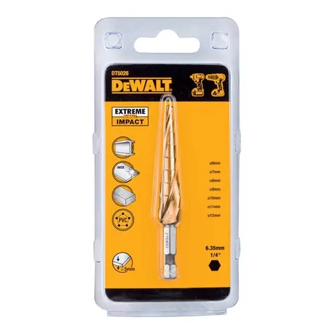 DeWalt DT5026 / Stufenbohrer für Metall / Durchmesser 4 - 12 mm 
