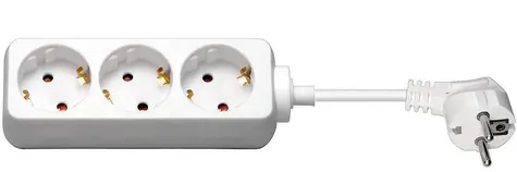 MicroConnect Verlängerungskabel mit 3 Steckdosen, 3M, weiß