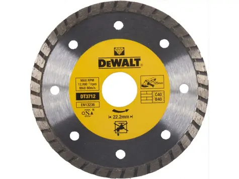 DeWalt DT3712 / Turbo-Diamantscheibe / Durchmesser 125x22,2 mm / Breite 2,2 mm