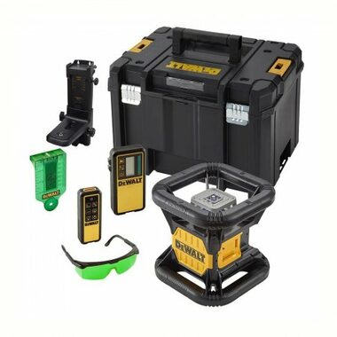 DeWalt DCE079D1G / Grüner Rotationslaser / 1x Aku 2,0 Ah / Ladegerät / Koffer / Zubehör