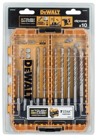 DeWalt DT70753 / Set mit 10 Betonbohrern / SDS- PLUS / 5/6/7/8/9/10/12 mm