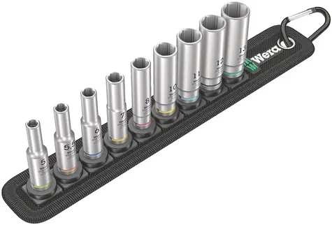 Wera Belt A Deep 1 Satz Steckschlüsseleinsätze ("Nüsse") / Klemmteil 1/4" / 9-teilig