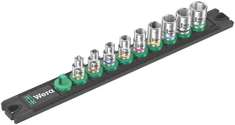 Wera Magnetleiste A 4 / mit Innensechskant-Satz / Anschluss Innenvierkant 1/4" / 9-teilig