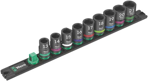Wera Magnetschiene für C-Kopf Impaktor 1 mit einem Satz Innensechskantköpfen / Anschlussgröße 1/2" / 9-teilig
