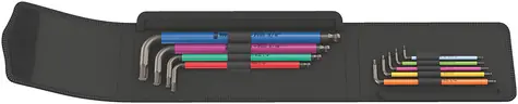 Wera 950/9 Hex- PLUS Multicolour Imperial 1 Steckschlüsselsatz / Zoll / BlackLaser / 9-teilig