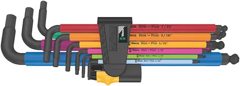 Wera 950/9 Hex- PLUS Multicolour Imperial 2 Steckschlüsselsatz / Zoll / BlackLaser / 9-tlg