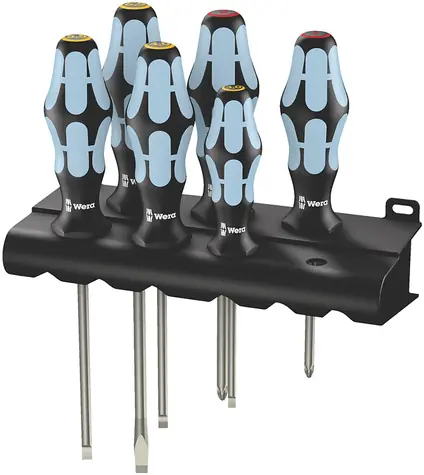 Wera 3334/6 Schraubendreher-Set / Edelstahl + Ständer / 6-tlg