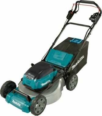 Makita DLM532PT4 / Akku-Rasenmäher / 2x 18V / 2.800 U/min / bis zu 2.300 m2 / Schnittbreite 53 cm / 70 l Korb / 4X 5,0 Ah