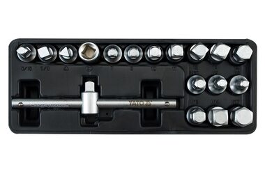 YATO YT-0599 / Steckschlüsselsatz für Motorölablassschrauben 18-tlg