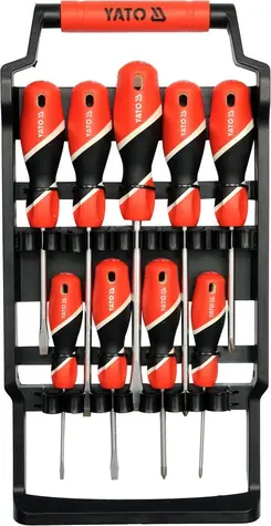 YATO YT-25968 / Schraubendreher-Set 9-teilig / magnetisch / CrMo / mit Ständer