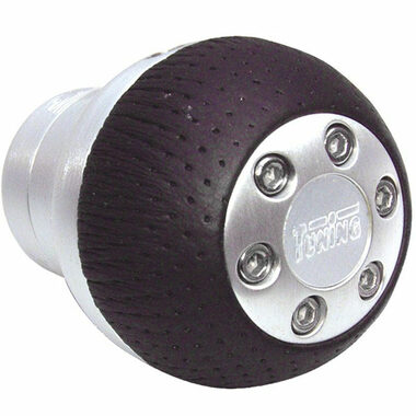 Carpoint Schalthebelkopf Aluminium (schwarzes Leder) / universal