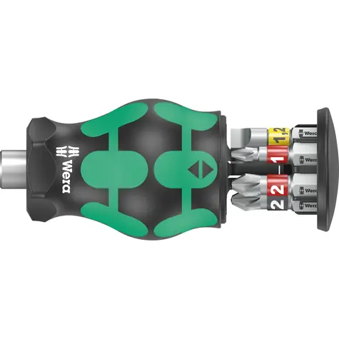 Wera Kraftform Kompakt Stubby Magazine 2 / Schraubendreher mit Bithalter / 7 Bits