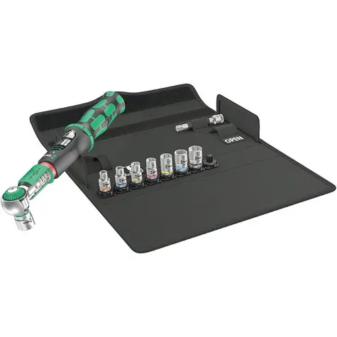 Wera Safe-Torque A1 Set 1 / Drehmomentschlüssel mit Umschaltknarre / 1/4" / 2 bis 12 Nm / 8 Nüsse