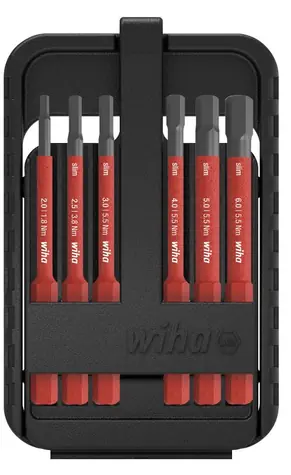 Wiha 43156 SlimBit Elektro-Bit-Satz / 6 Bits / Sechskant