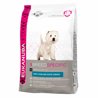 Eukanuba West Highland White Terrier 2,5 kg / Pellets für Hunde / für ausgewachsene West Highland und White Terrier ab 1 Jahr