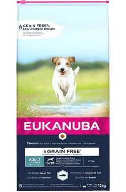 Eukanuba Adult Small & Medium Breed - Ocean Fish 12 kg / Hundetrockenfutter / für ausgewachsene kleine und mittelgroße Rassen