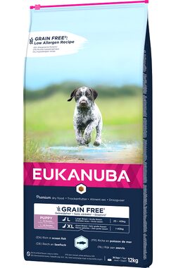 Eukanuba Grain Free Puppy L-XL - Ocean Fish 12 kg / Hundetrockenfutter / für Welpen großer und riesiger Rassen