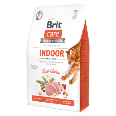 Brit Care Cat Grain-Free Indoor Anti-Stress 400 g / Alleinfuttermittel für ausgewachsene Katzen ab 12 Monaten