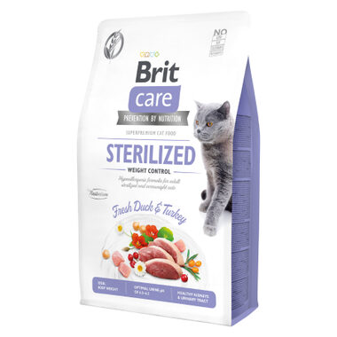 Brit Care Cat Grain-Free Sterilised Weight Control 2 kg / Komplettfutter für ausgewachsene und sterilisierte Katzen 