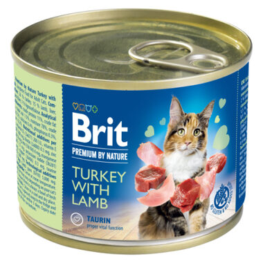 Brit Premium by Nature Truthahn mit Lamm 200 g / Dosenfutter für Katzen / Fleischpastete für erwachsene Katzen