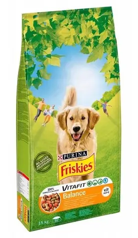 PURINA Friskies Vitality Balance - mit Reis, Huhn und Karotten für ausgewachsene Hunde / 15 kg