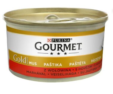 PURINA GOURMET GOLD Rinderfrikadelle 85 g / Dosenfutter für Katzen