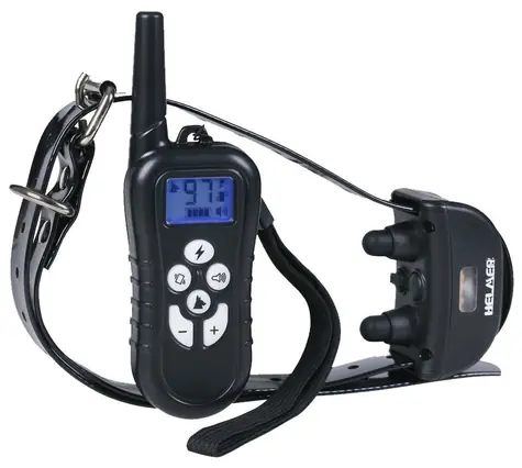 HELMER TC 21 schwarz / Elektronisches Trainingshalsband für Hunde / Reichweite 500 m / Umfang 65 cm / IP67