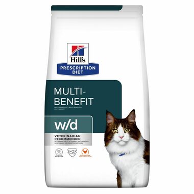 Hill&#39;s PD Multi-Benefit Feline w/d 3 kg / Granulat für Katzen / mit Huhn / Blutzuckerregulierung und gesunde Verdauung