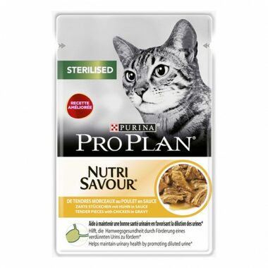 PURINA Pro Plan Cat Sterilised Chicken 85 g / Beutel für Katzen / kastriert