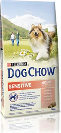 PURINA Dog Chow Adult Sensitive Lachs & Reis 14 kg / für ausgewachsene Hunde / mit Lachs / empfindliche Haut und Verdauung