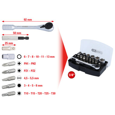 KS Tools Bit-Satz 1/4" - 24-teilig