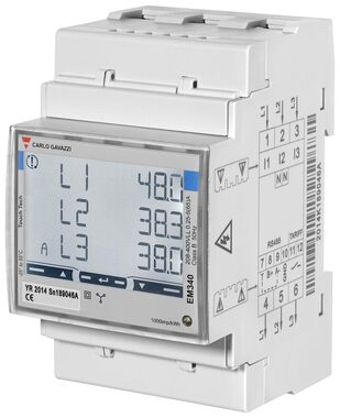 Carlo Gavazzi EM340DIN-AV23X-S1PFB / Dreiphasiger Zweitarif-Stromzähler 3x65A / EM340 MID-Zertifikat