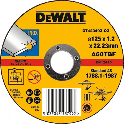 DeWalt DT42340TZ / Scheibe für Winkelschleifer / 125 mm / M14 / für Metalle