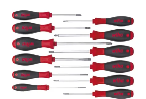 Wiha 41002 SoftFinish Schraubendreher-Set 12-teilig / Phillips / Flach / Pozidriv / TORX